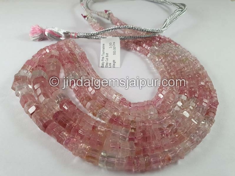 Baby Pink Tourmaline Bolt Shape Beads