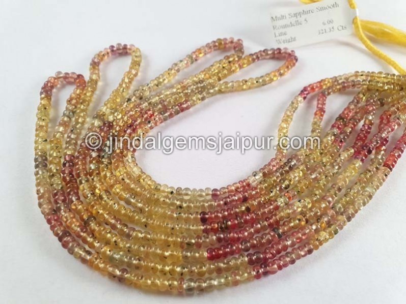 Sapphire Shaded Smooth Roundelle Beads