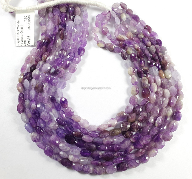 Purple Hackmanite Shaded Faceted Oval Shape Beads