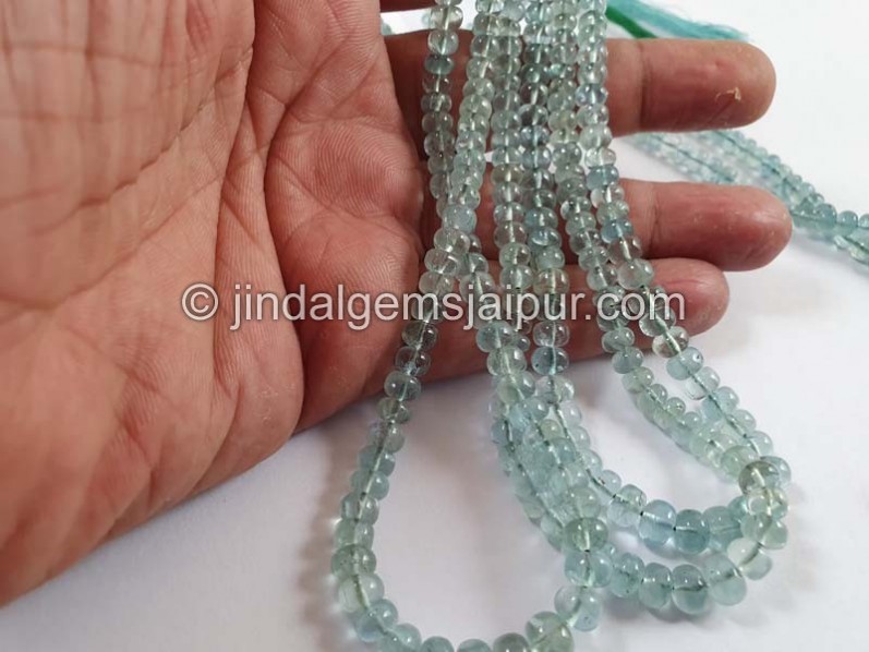Green Aquamarine Or Heliodor Smooth Roundelle Beads