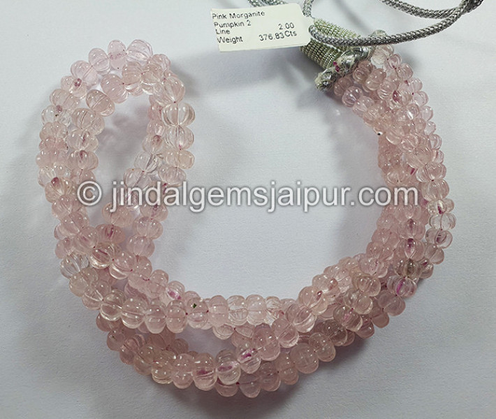 Pink Morganite Pumpkin Shape Beads