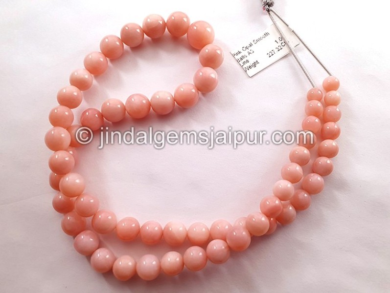 Pink Opal Smooth Balls Shape Beads