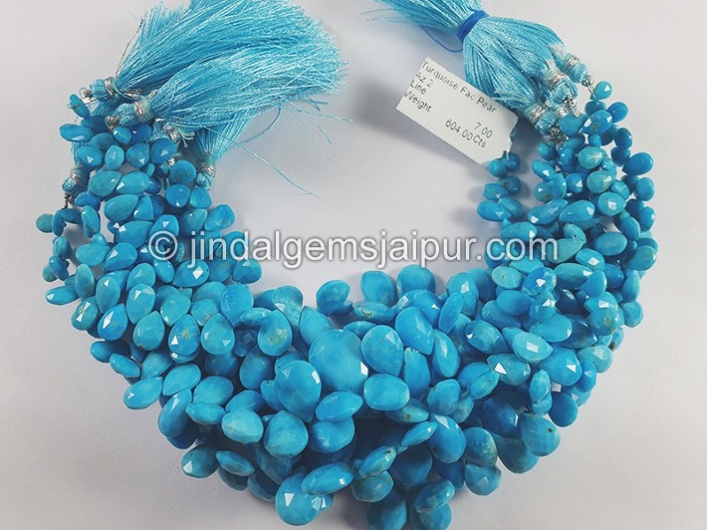 Turquoise Faceted Pear Shape Beads