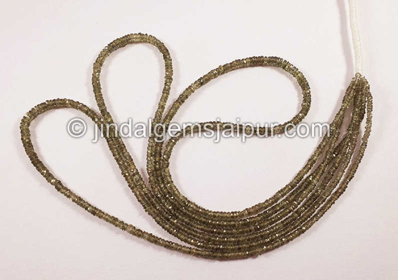 Green Sapphire Faceted Tyre Shape Beads