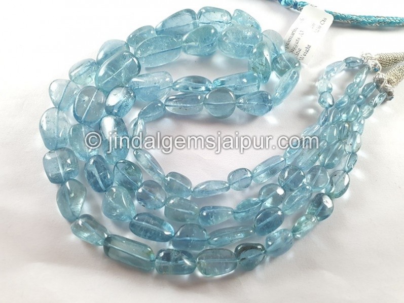 Aquamarine Smooth Nugget Beads