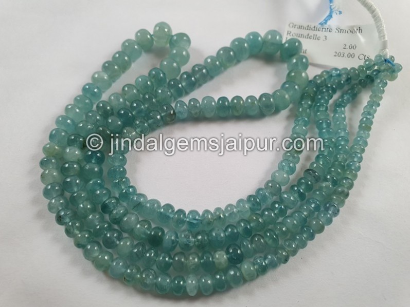 Paraiba Grandidierite Smooth Roundelle Beads