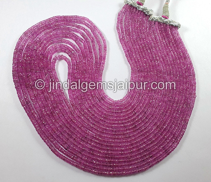 Pink Sapphire Faceted Roundelle Shape Beads