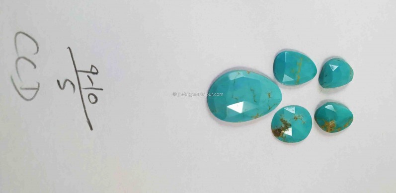 Golden Spiderweb Turquoise Rose Cut Slices