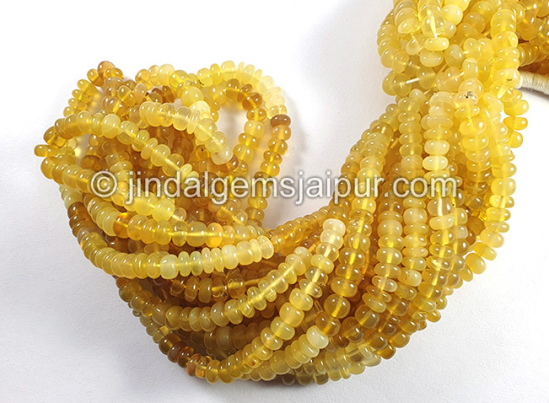 Yellow Opal Smooth Roundelle Shape Big Beads