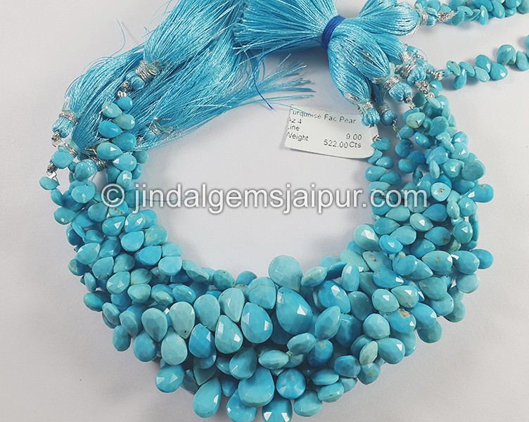 Turquoise Faceted Pear Shape Beads