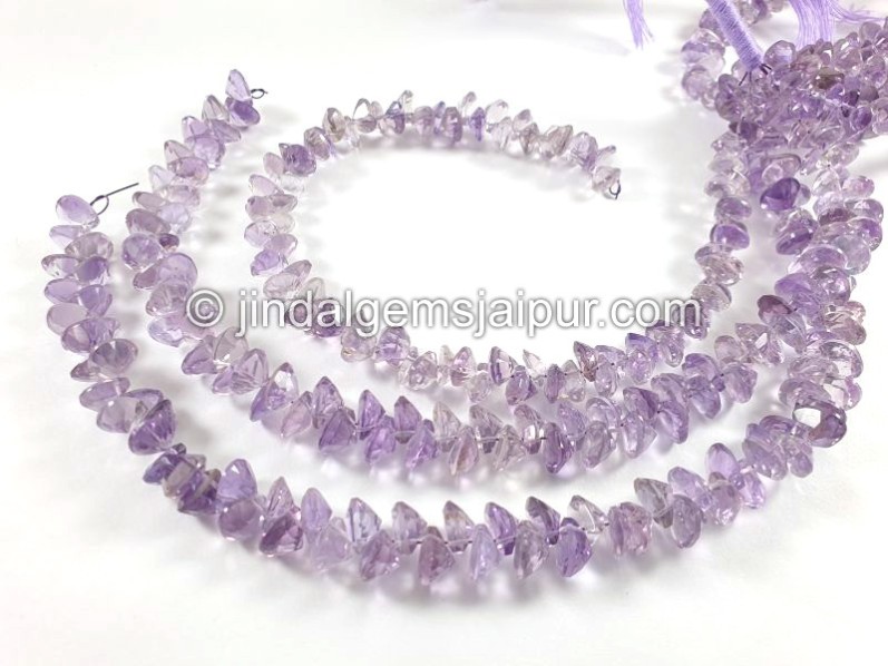 Amethyst Cut Heart Shape Small Beads