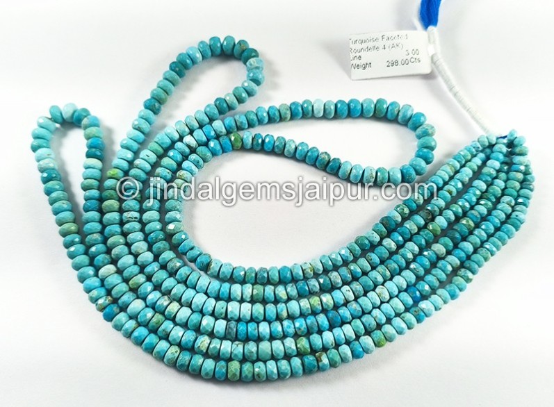 Turquoise Faceted Roundelle Shape Beads