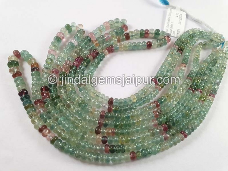 Blue Tourmaline Shaded Smooth Roundelle Beads -- TOURBG175