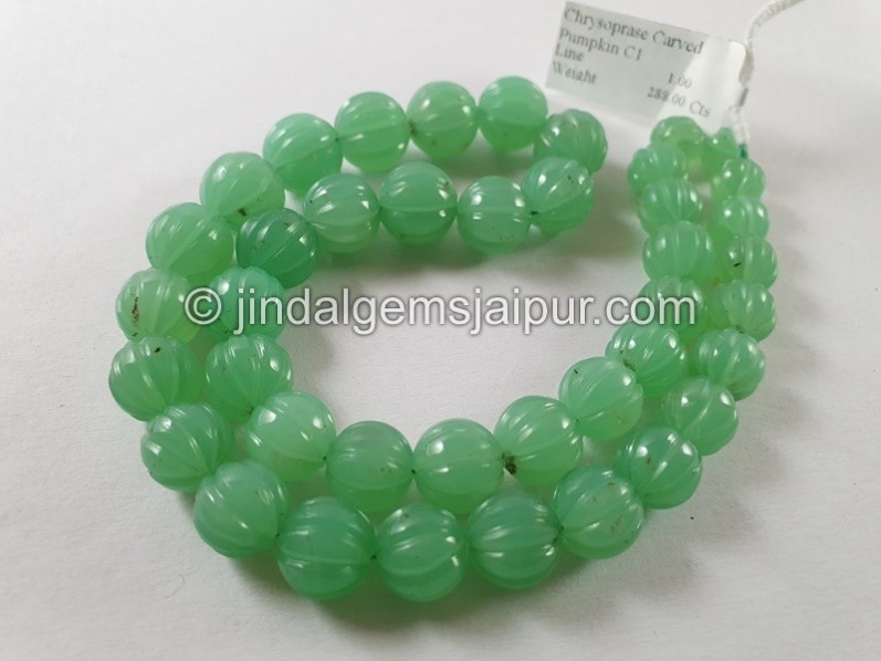Chrysoprase Carved Pumpkin Beads