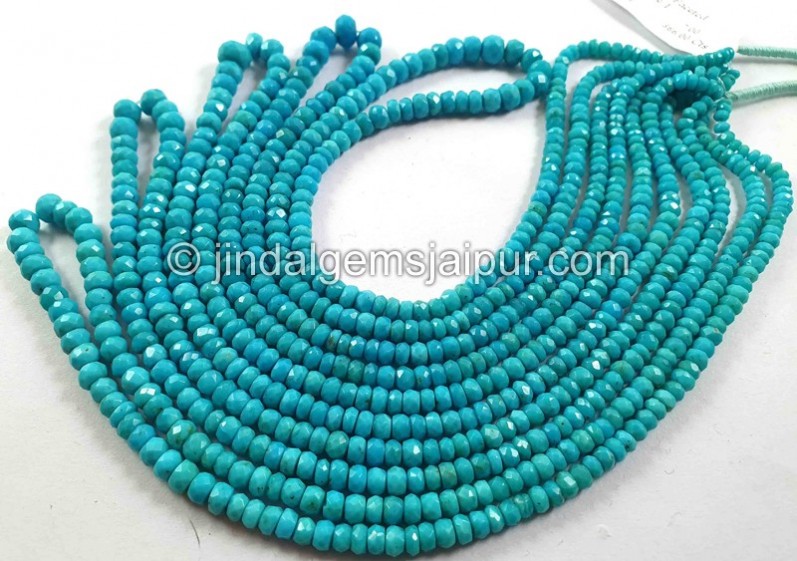 Turquoise Faceted Roundelle Shape Beads