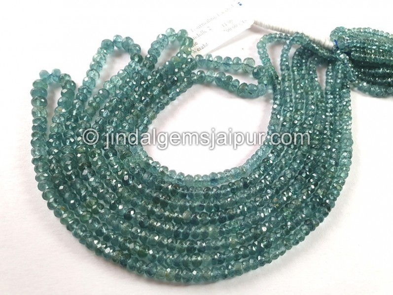 Indicolite Blue Tourmaline Faceted Roundelle Beads