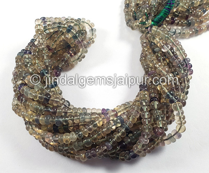 Fluorite Smooth Roundelle Shape Beads