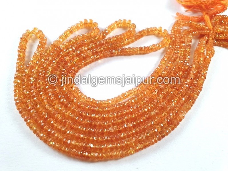 Mandarin Garnet Faceted Roundelle Beads