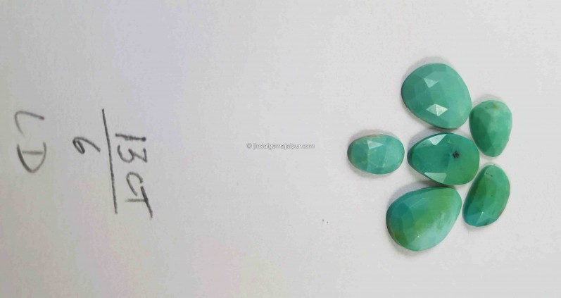 Turquoise Rose cut Slices