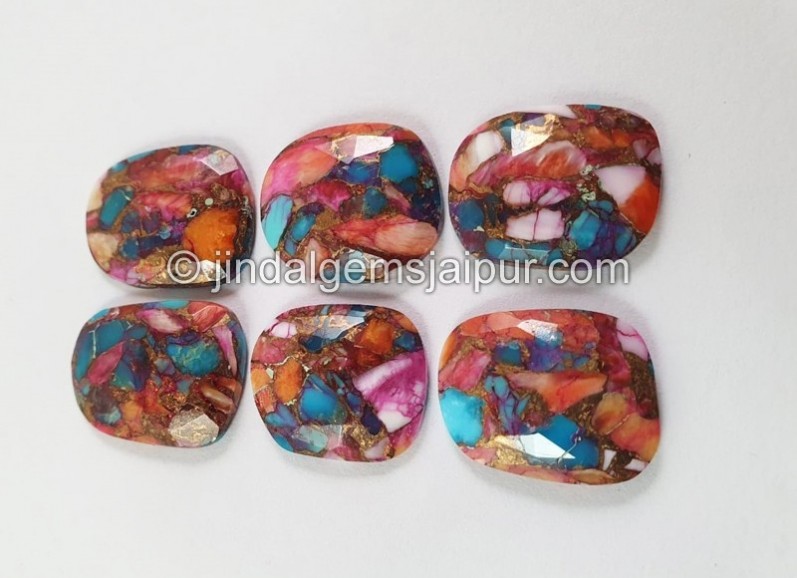 Spiny Oyester Turquoise Rose Cut slices