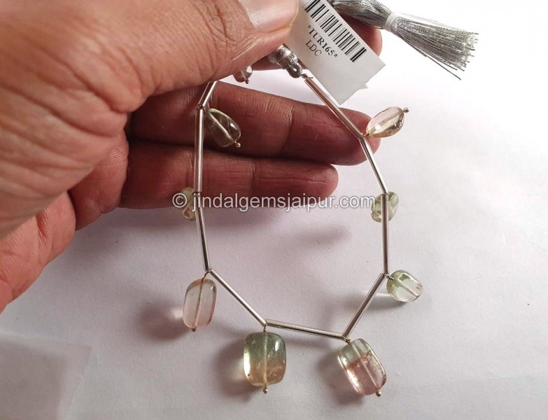Bi Color Tourmaline Smooth Nugget Beads