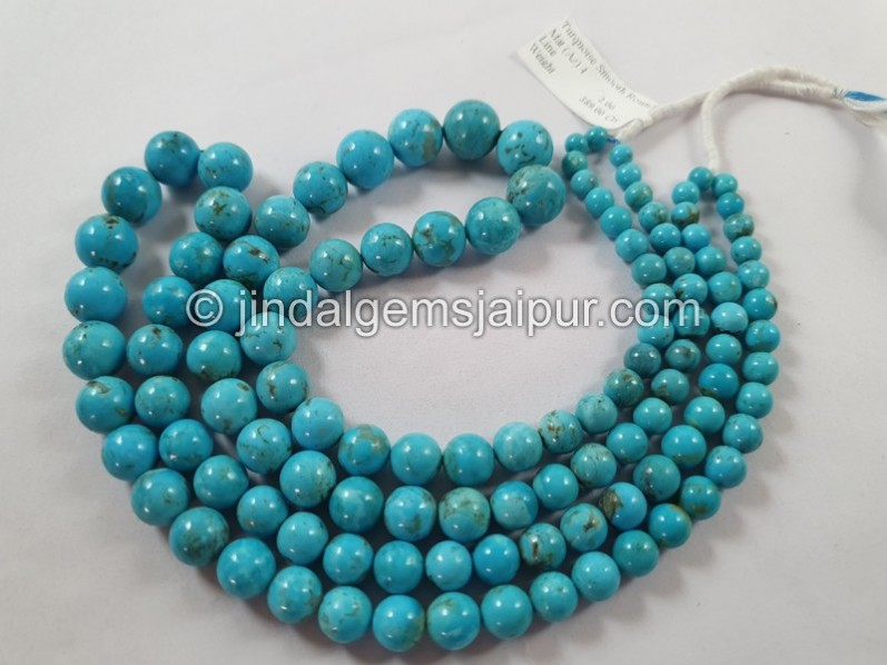 Golden Spiderweb Turquoise Smooth Round Ball Beads