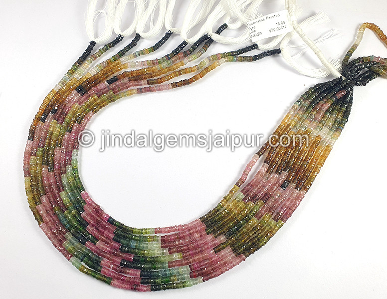 Tourmaline Faceted Tyre Shape Beads