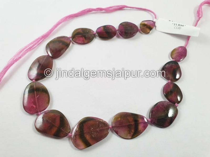 Watermelon Tourmaline Smooth Slices Beads
