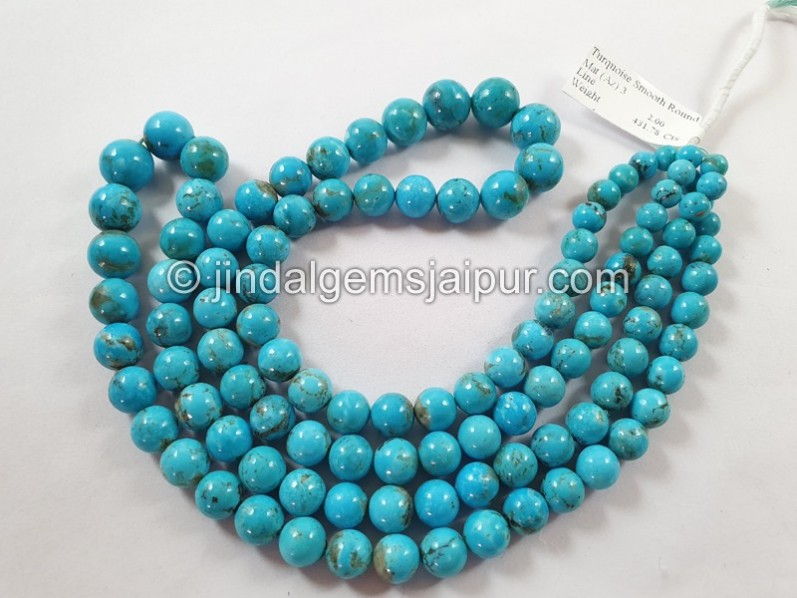 Golden Spiderweb Turquoise Smooth Round Ball Beads