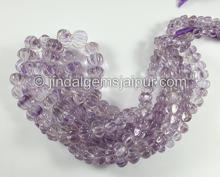 Amethyst Carved Pumpkin Shape Beads