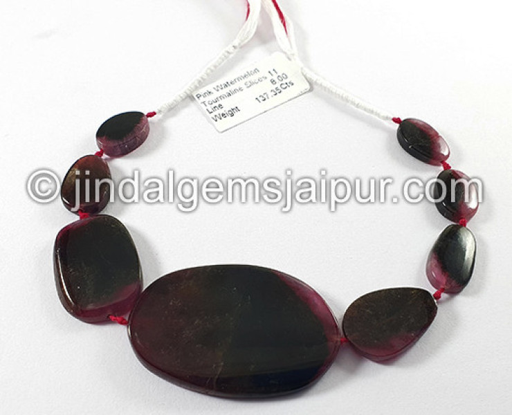 Pink Watermelon Tourmaline Smooth Slices