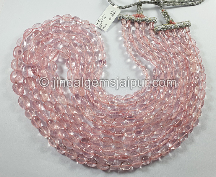 Pink Morganite Smooth Oval Shape Beads