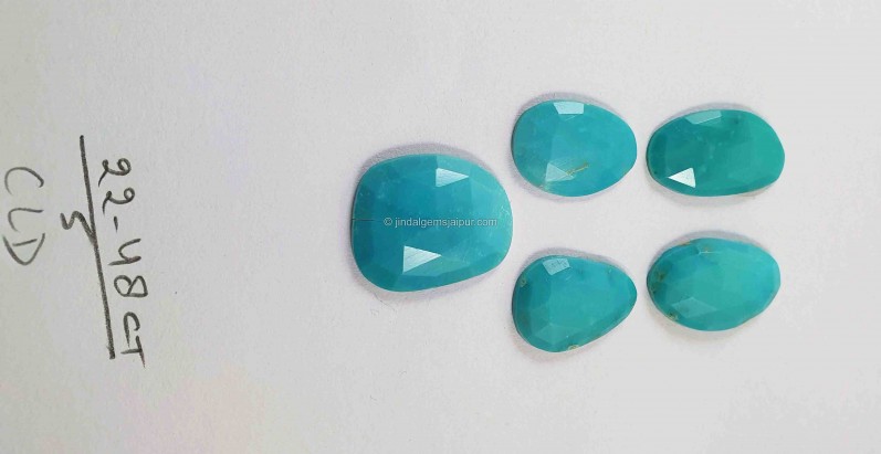 Turquoise Rose cut Slices