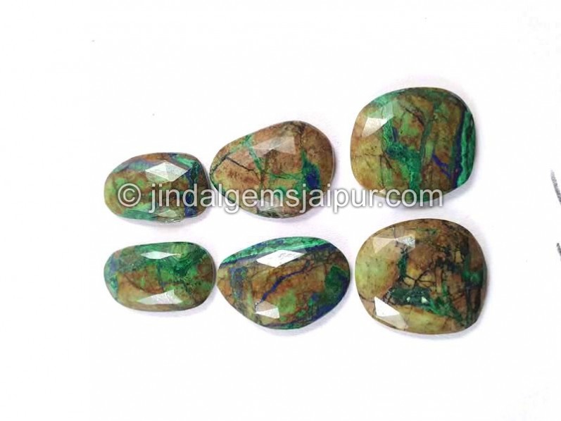 Azurite Malachite Rose Cut Slices -- DEAZMT62