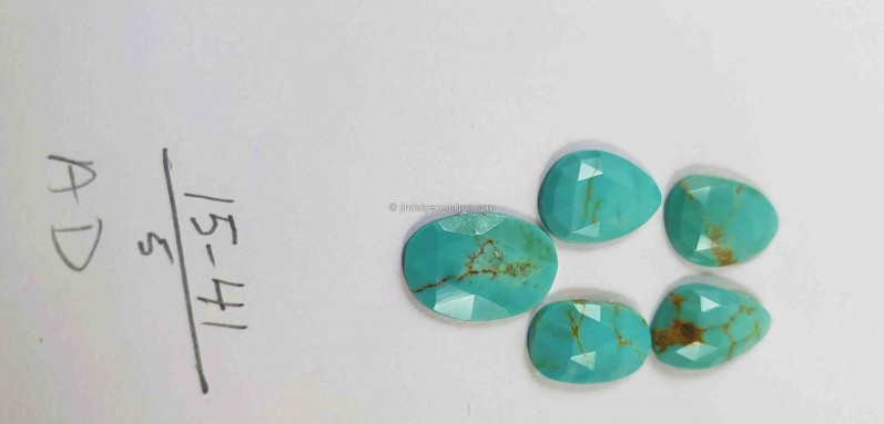 Golden Spiderweb Turquoise Rose Cut Slices