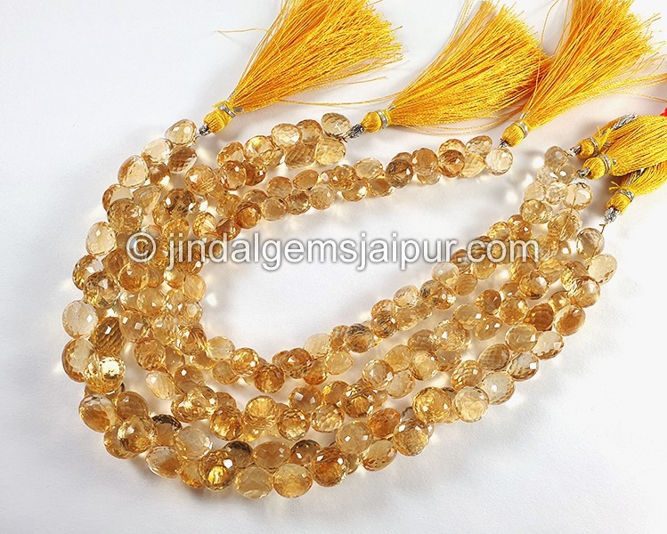 Deep Citrine Faceted Onion Shape Beads
