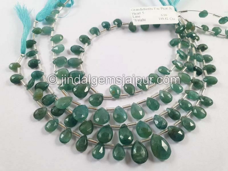 Grandidierite Faceted Pear Beads