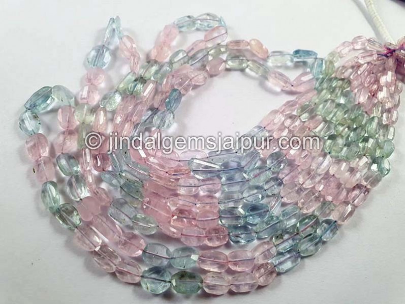 Multi Aquamarine Faceted Nugget Beads