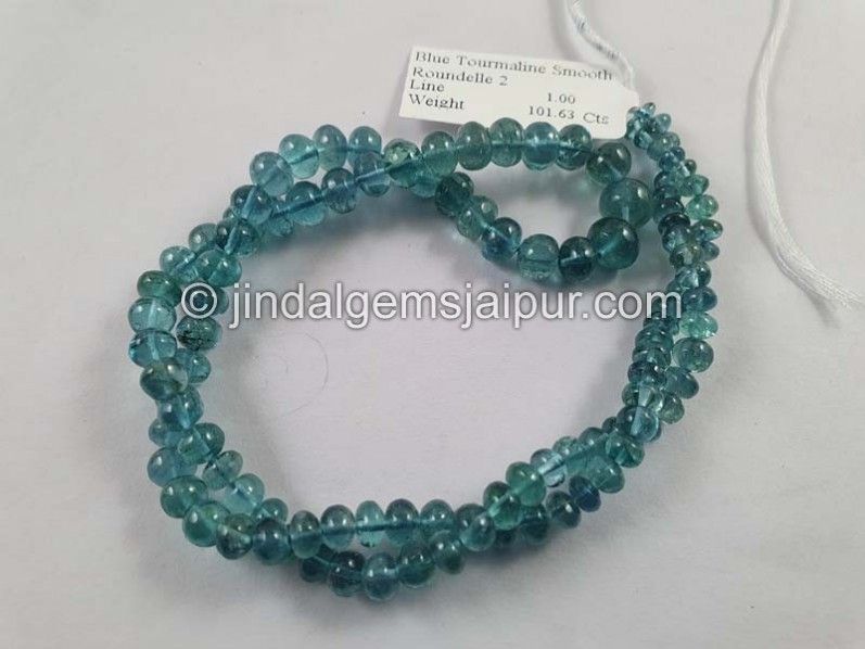 Paraiba Blue Tourmaline Smooth Roundelle Beads