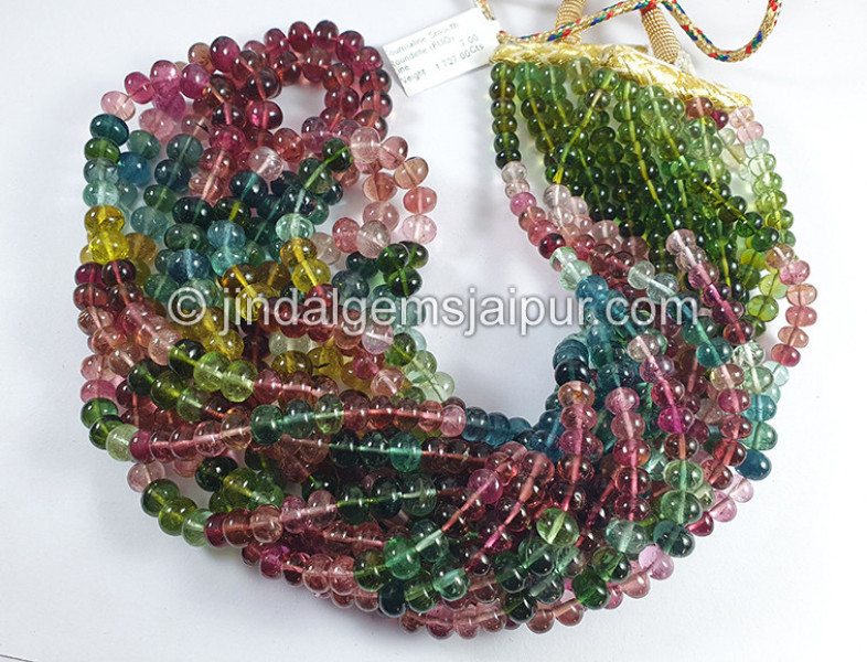 Tourmaline Smooth Roundelle Shape Beads