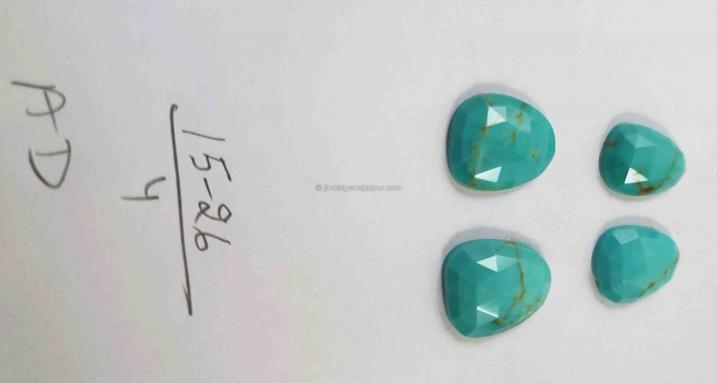 Golden Spiderweb Turquoise Rose Cut Slices