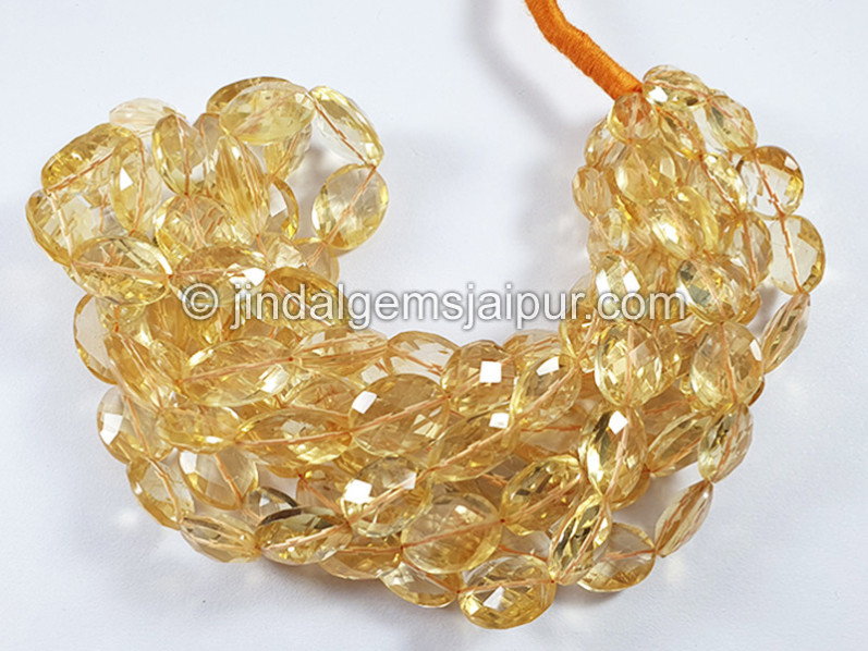 Citrine Faceted Oval Shape Beads