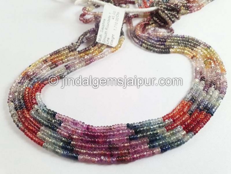 Multi Sapphire Smooth Roundelle Beads -- SPPH203