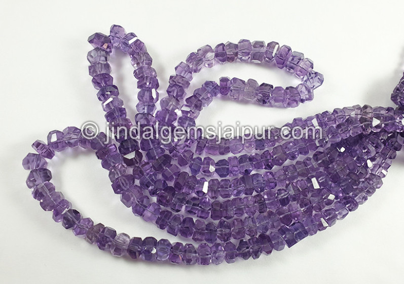 Amethyst Faceted Irregular Roundelle Beads