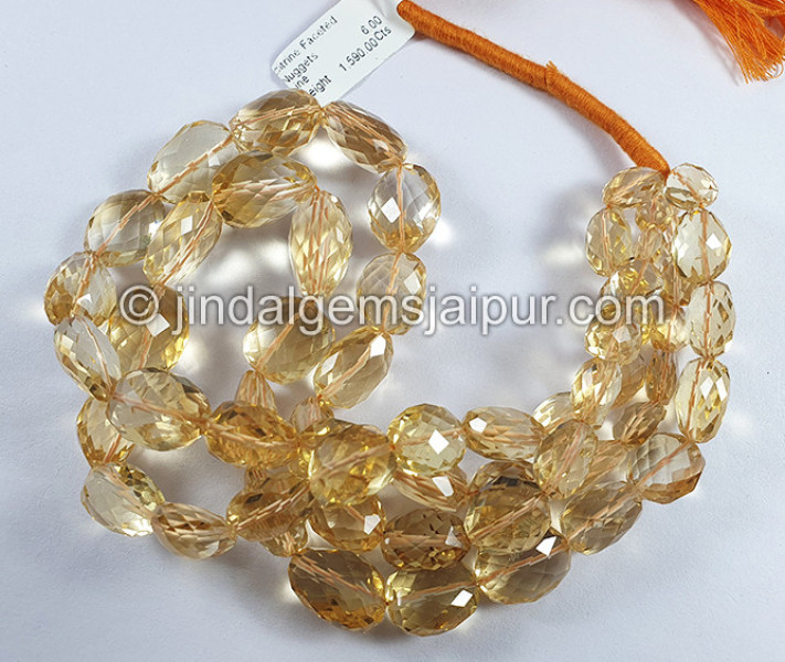 Citrine Faceted Nuggets Shape Beads