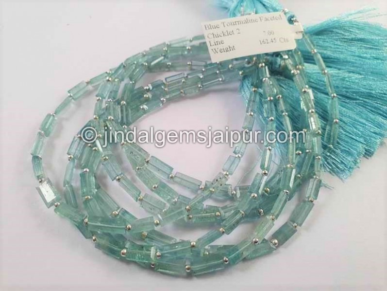 Blue Tourmaline Step Cut Chicklet Beads