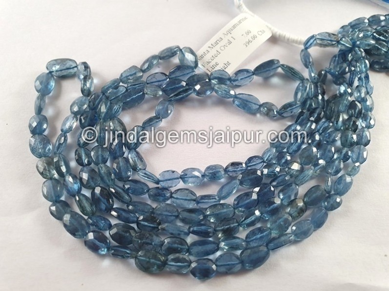 Santa Maria Aquamarine Faceted Oval Beads