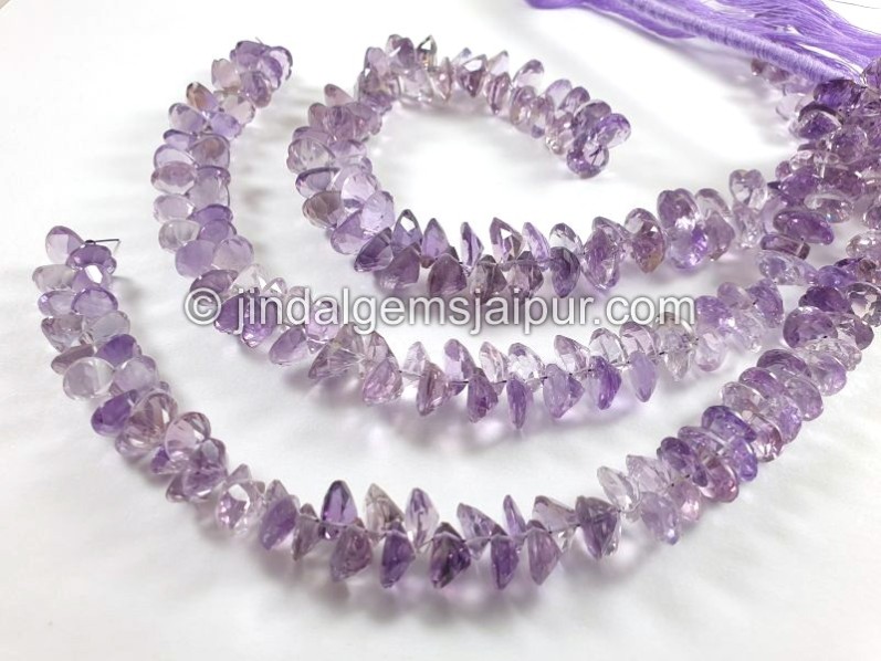 Amethyst Cut Heart Shape Big Beads