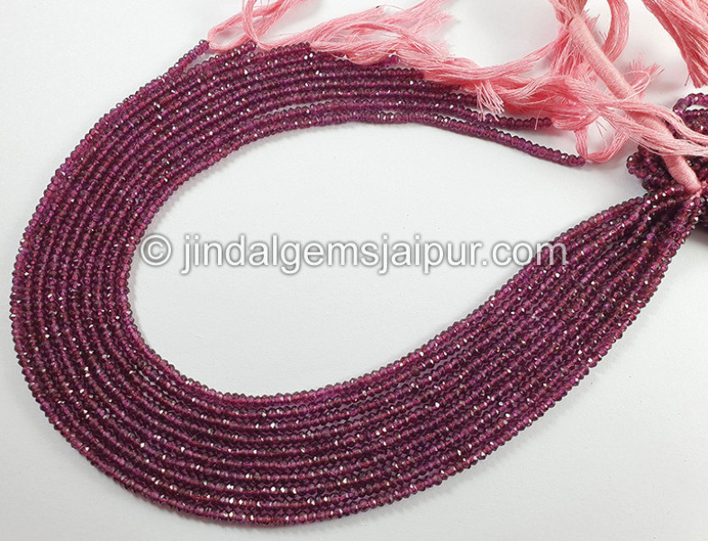 Rhodolite Garnet Faceted Roundelle Shape Beads