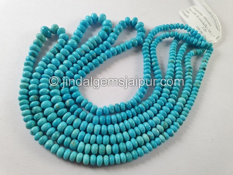 Turquoise Arizona Smooth Roundelle Beads -- TRQ278